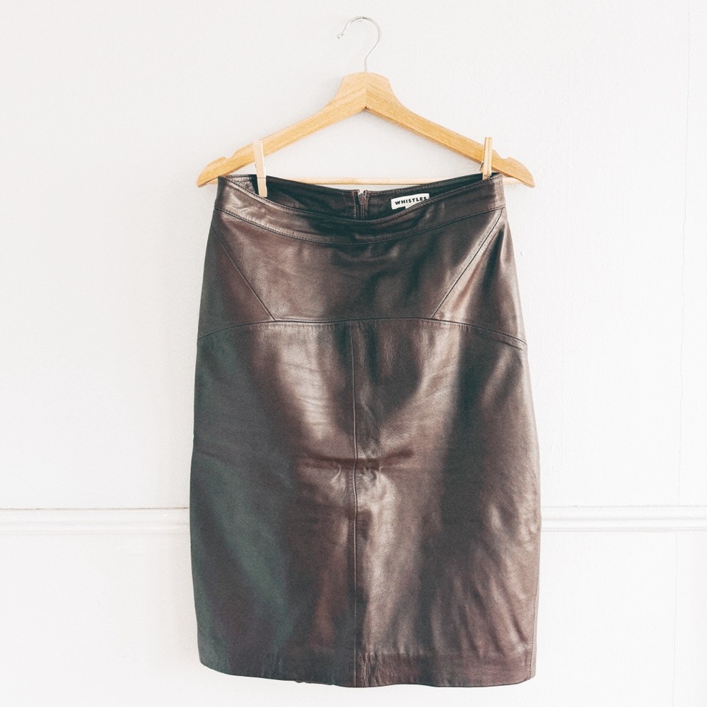 WHISTLES > Kel Leather Skirt
